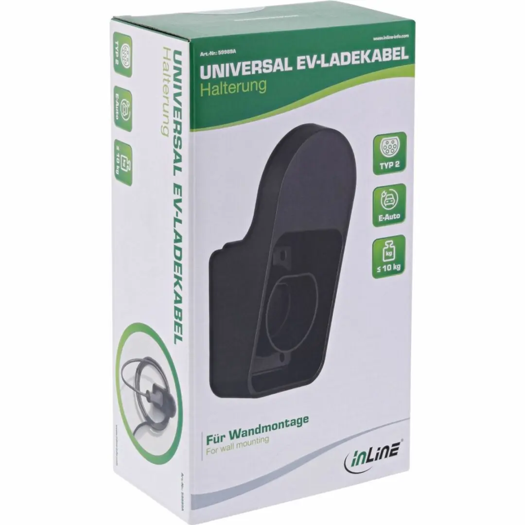 InLine Universele EV Type 2 Laadkabelhouder - Zwart