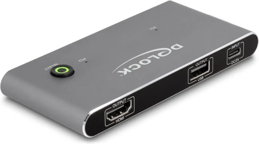 Delock USB-C KVM Switch HDMI 8K 60Hz - Antraciet