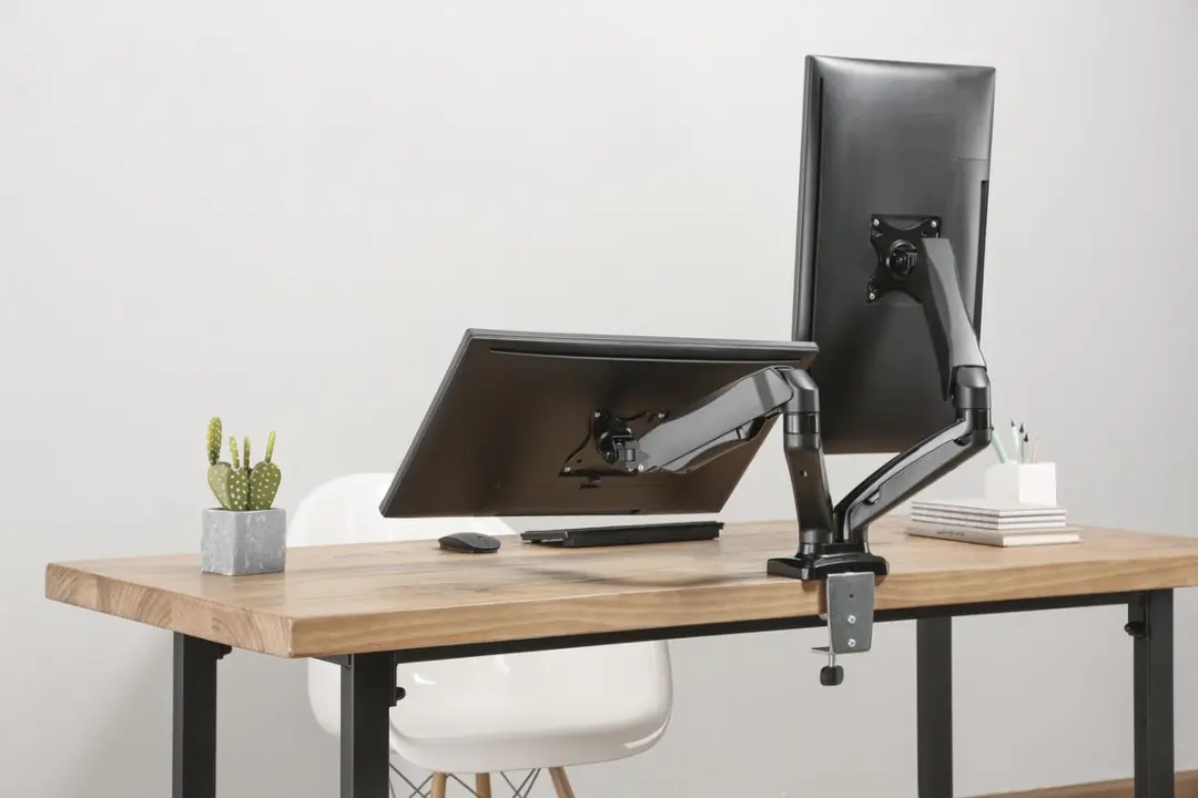Deltaco ARM-1300 Monitorarm - 2 Schermen - 17-32" - Max 9kg per scherm - Zwart - afbeelding 6 van 6