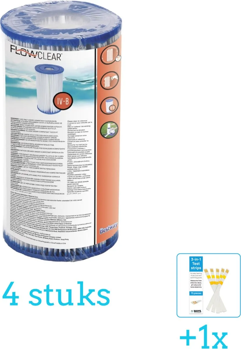 Bestway Flowclear Type IV Filtercartridge 4 Stuks