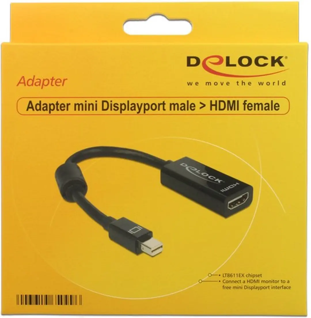 Delock Mini DisplayPort naar HDMI Adapter 0.2m - Zwart