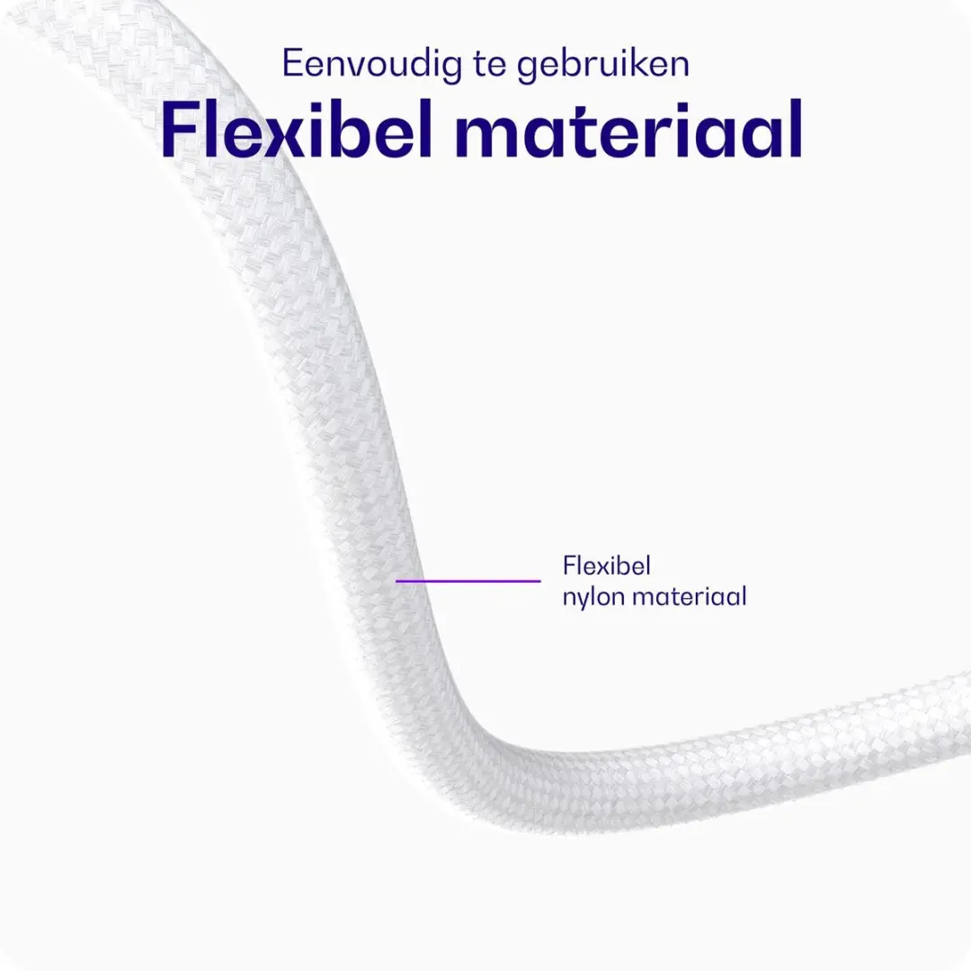 Buddi Flex USB-C naar USB-C Kabel 100W - 2M Wit