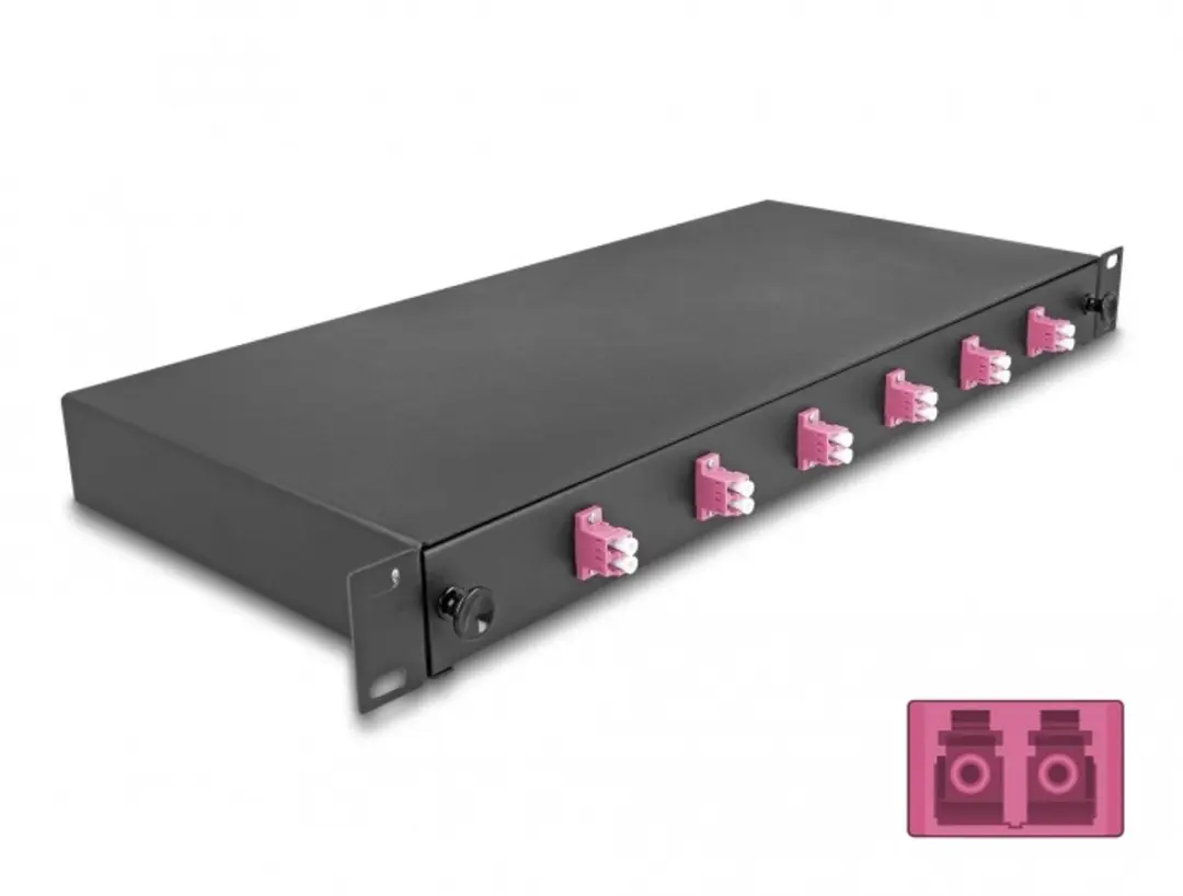 Delock 19" Optische Fiber Splice Box 6xLC OM4