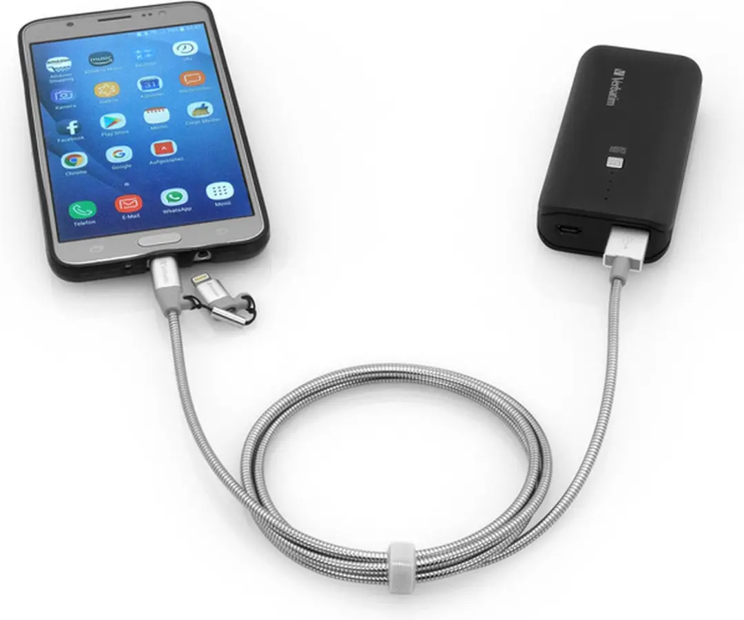 Verbatim 2-in-1 Lightning/Micro B Kabel 100cm - Zilver