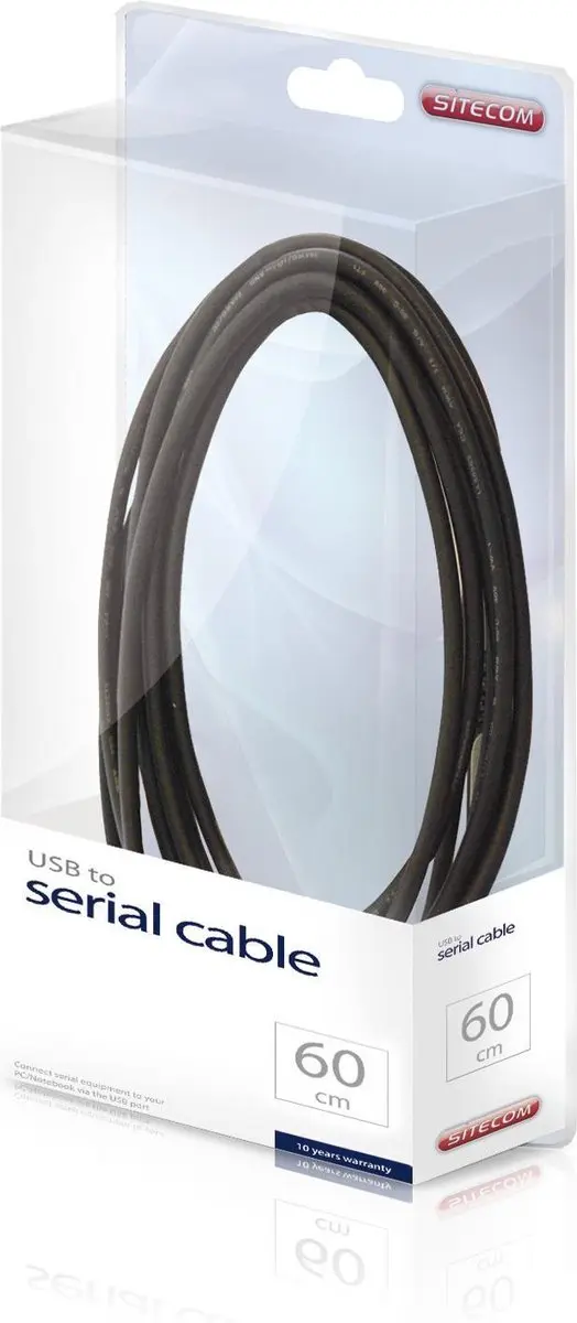 Sitecom CN-104 USB naar Seriële Kabel 60cm - Zwart