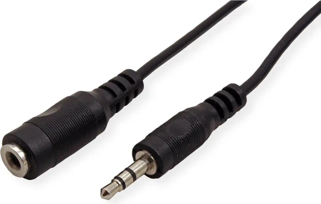 Value Audio Kabel 3,5mm M/F - 5m - Zwart