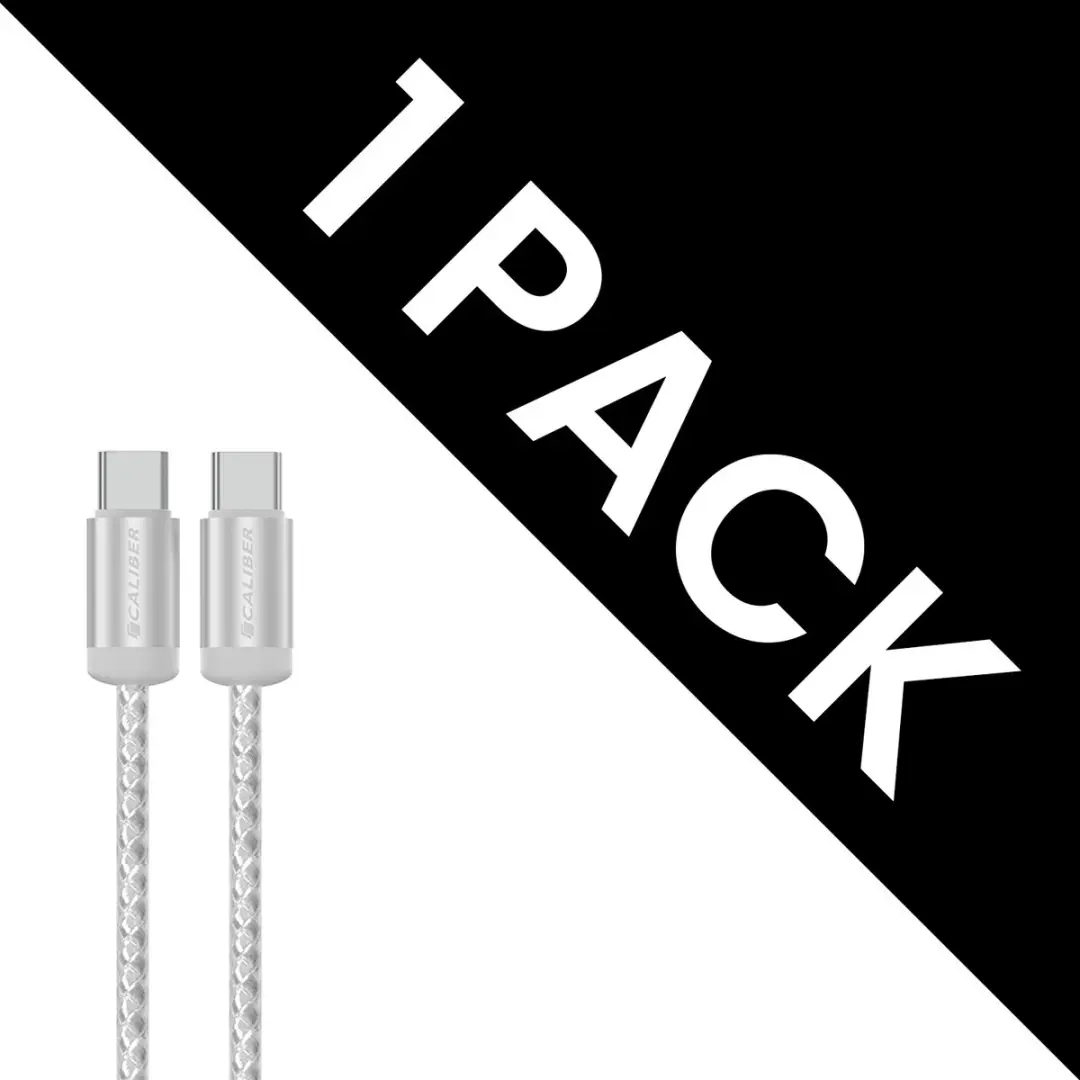 Caliber CL-CC-1PACK USB C Kabel - 2 Stuks - Wit/Grijs