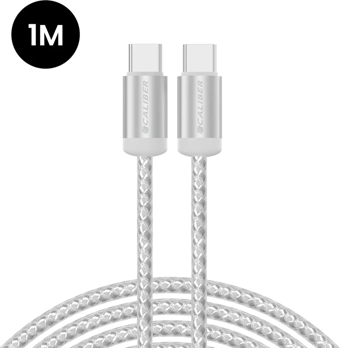 Caliber CL-CC-1PACK USB C Kabel - 2 Stuks - Wit/Grijs