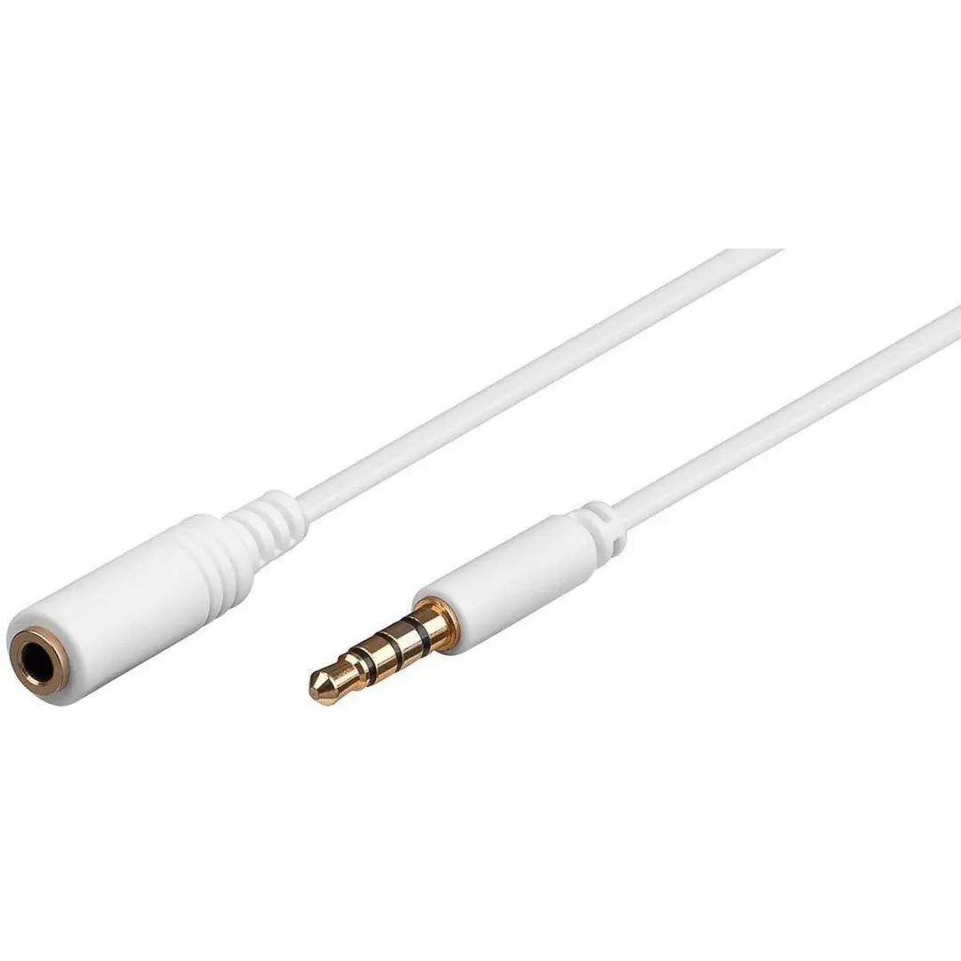 Goobay 3,5mm Jack 4-polig AWG28 Verlengkabel - 1m - Wit - 10 Stuks