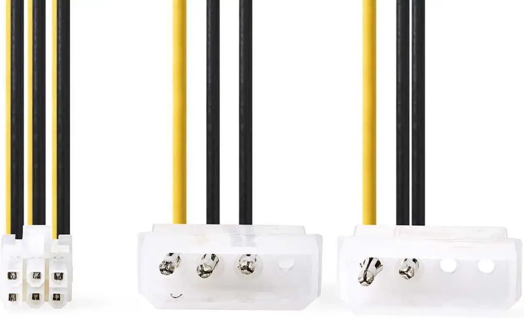 Nedis CCGP74210VA015 Voedingskabel - 2x Molex Male - PCIe Female - 20cm - Geel/Zwart - afbeelding 6 van 6