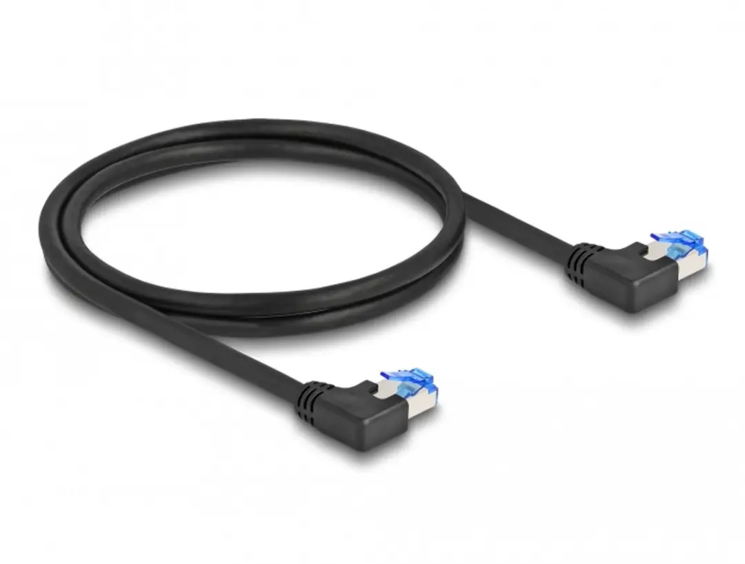 Delock SFTP CAT6a Netwerkkabel Haaks 1m - Zwart