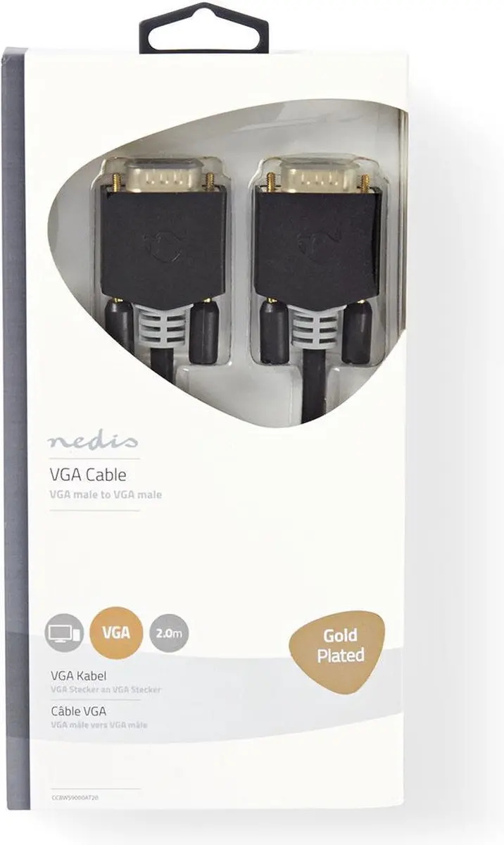 Nedis VGA-Kabel CCBW59000AT20 - 2m - Verguld - Antraciet
