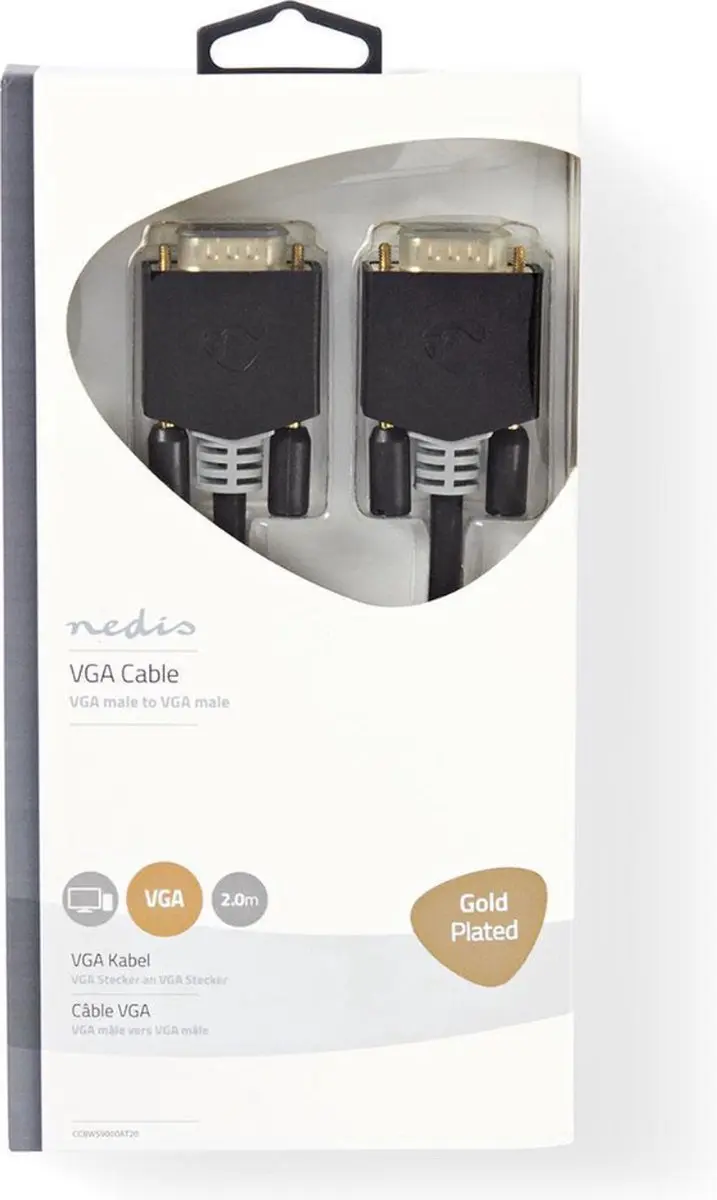 Nedis VGA-Kabel CCBW59000AT20 - 2m - Verguld - Antraciet
