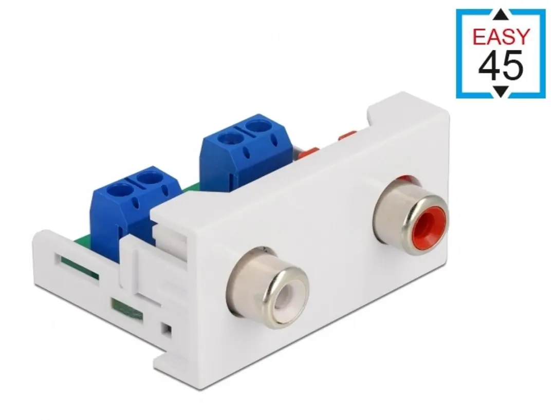 Delock Easy 45 Module 2x RCA Vrouwelijk - Wit