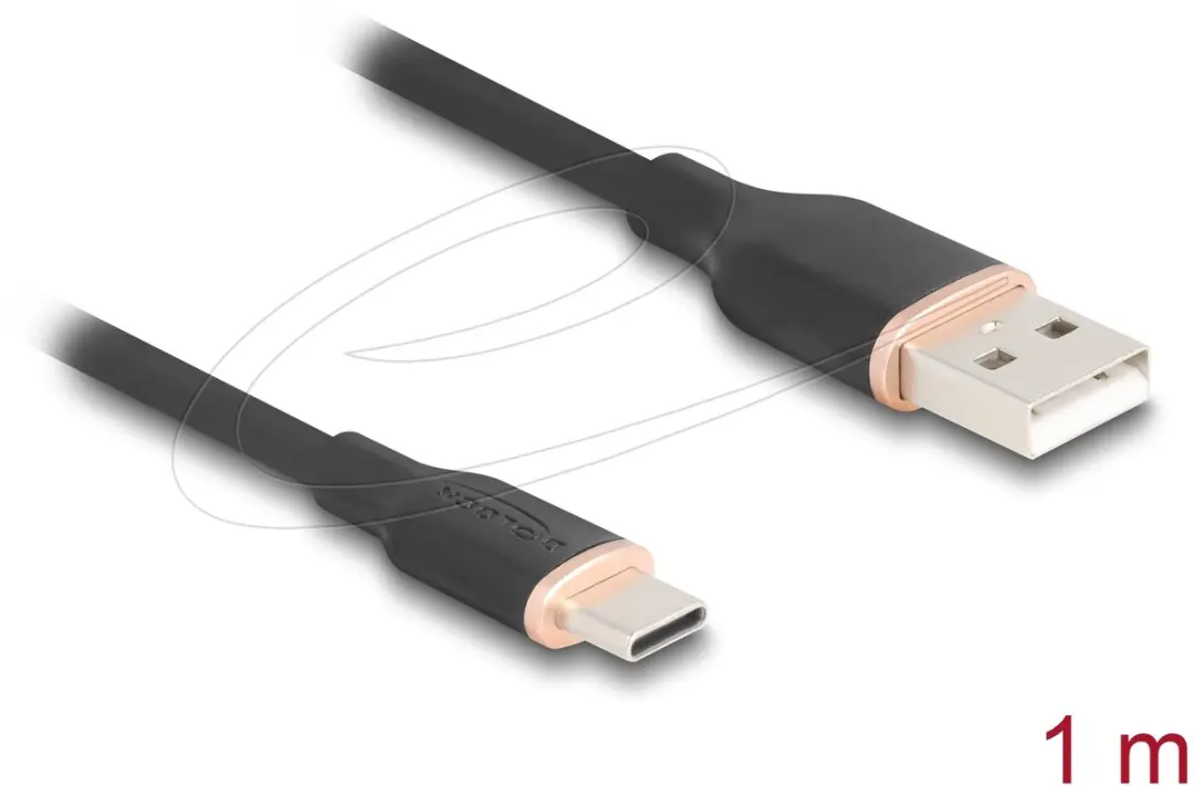 Delock USB 2.0 Kabel A naar C 1m - Zwart