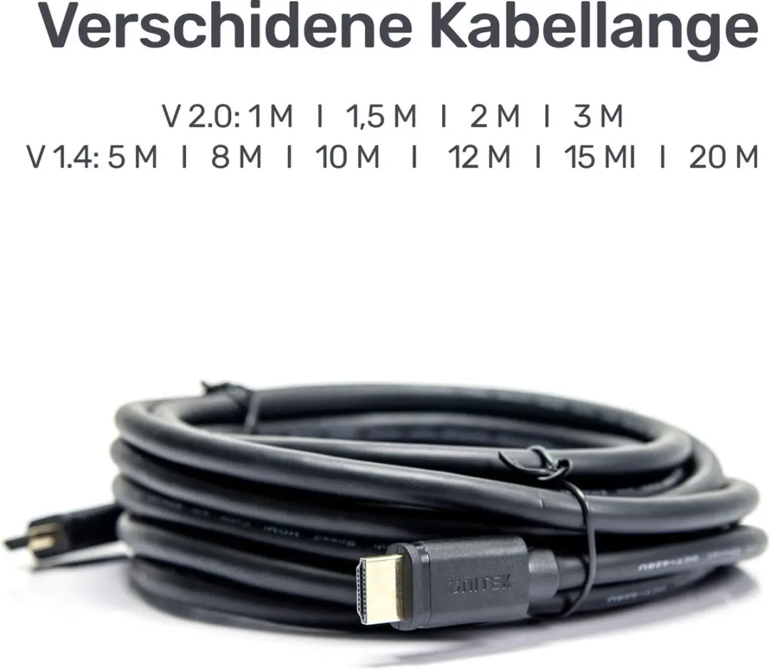 Unitek HDMI-kabel Y-C139M - Zwart