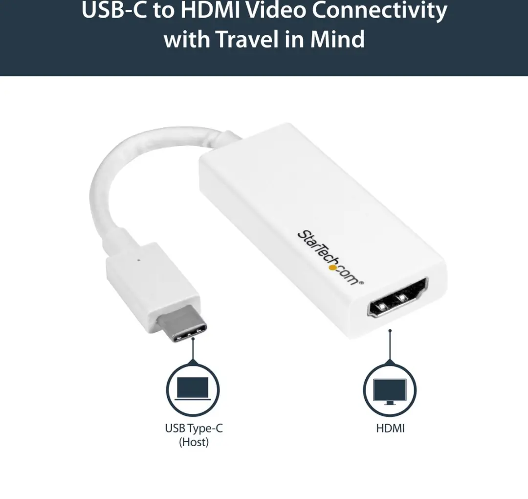 Startech CDP2HDW USB-C naar HDMI Adapter - 4K 30Hz - Wit