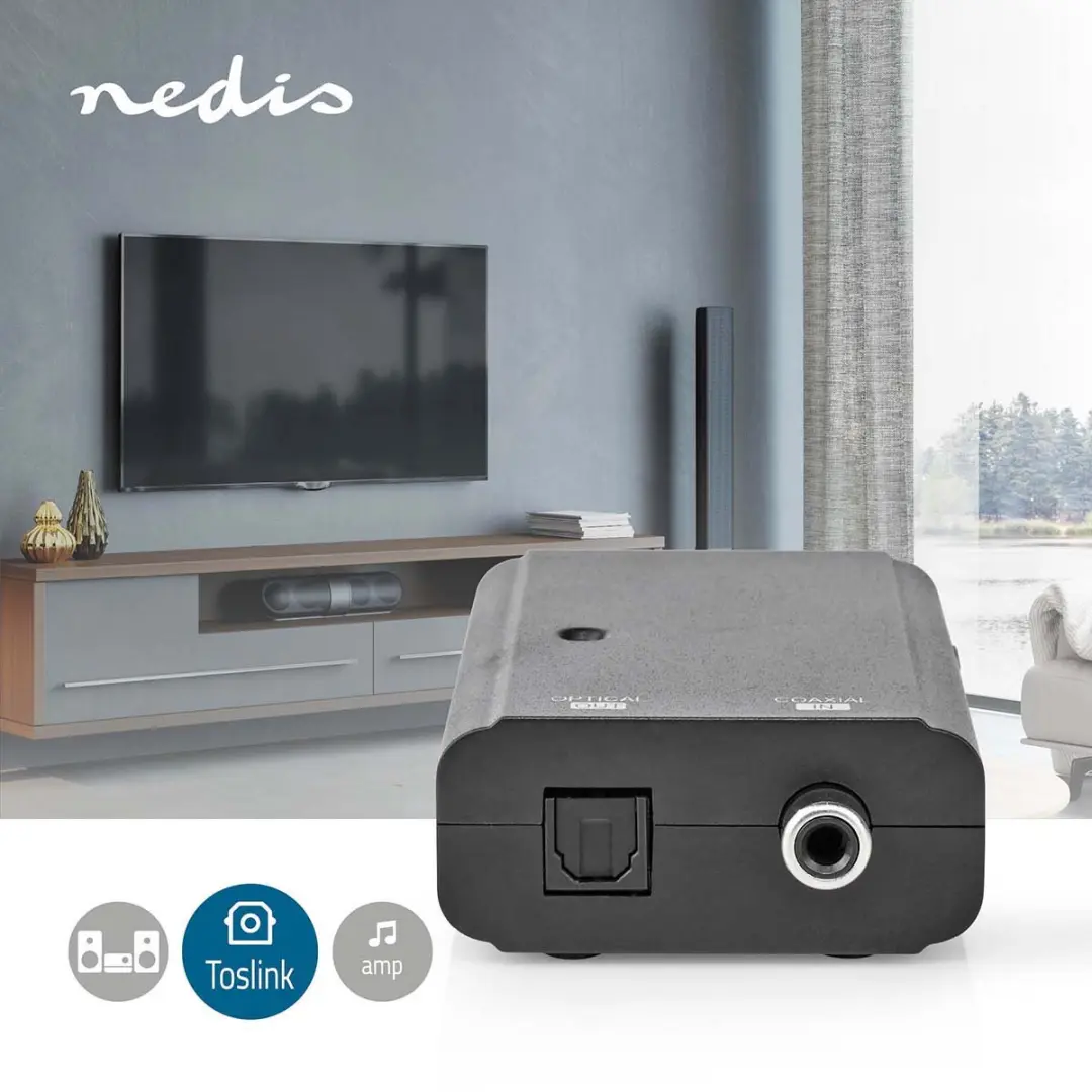 Nedis ACON2505BK Digitale Audioconverter - 1-weg - Zwart
