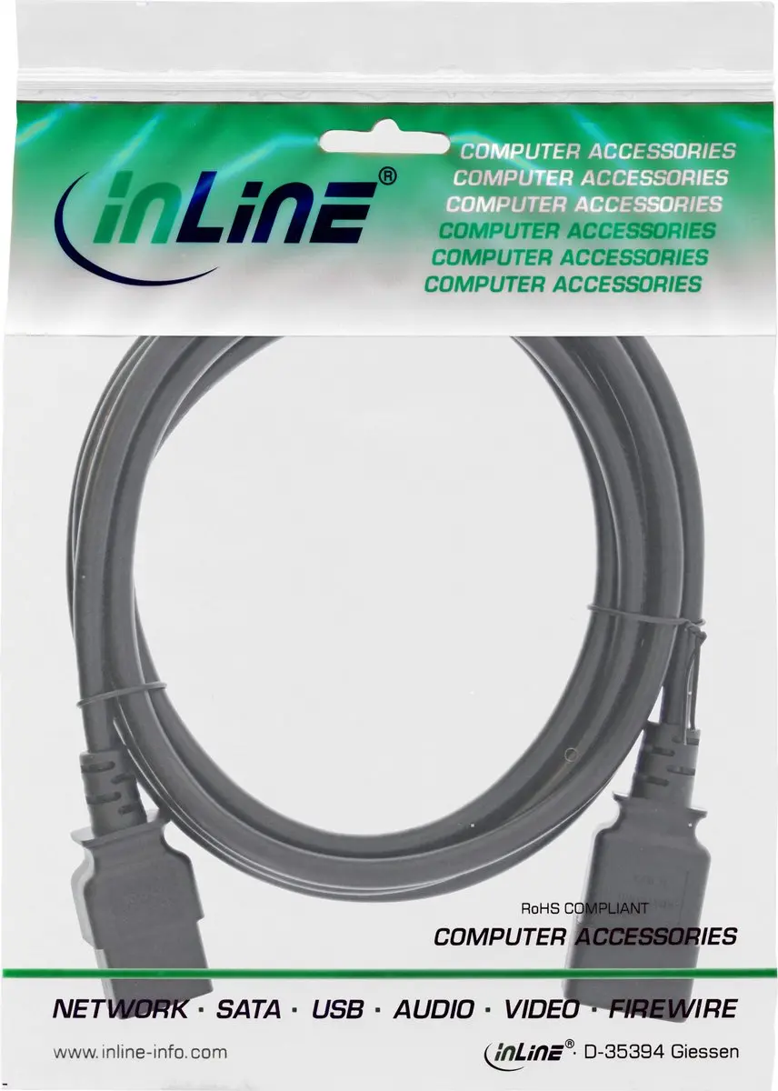 InLine C19-C20 Stroomkabel 3x1,50mm² - 10m