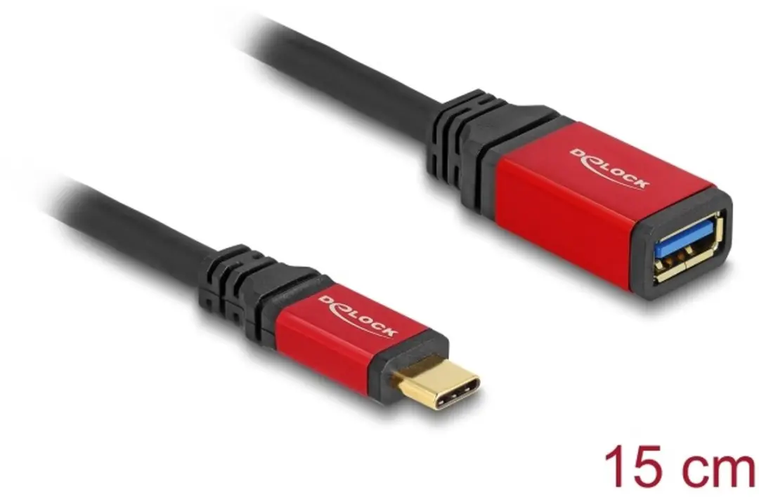 Delock USB 10Gbps Type-C naar Type-A Adapter 15cm - Rood