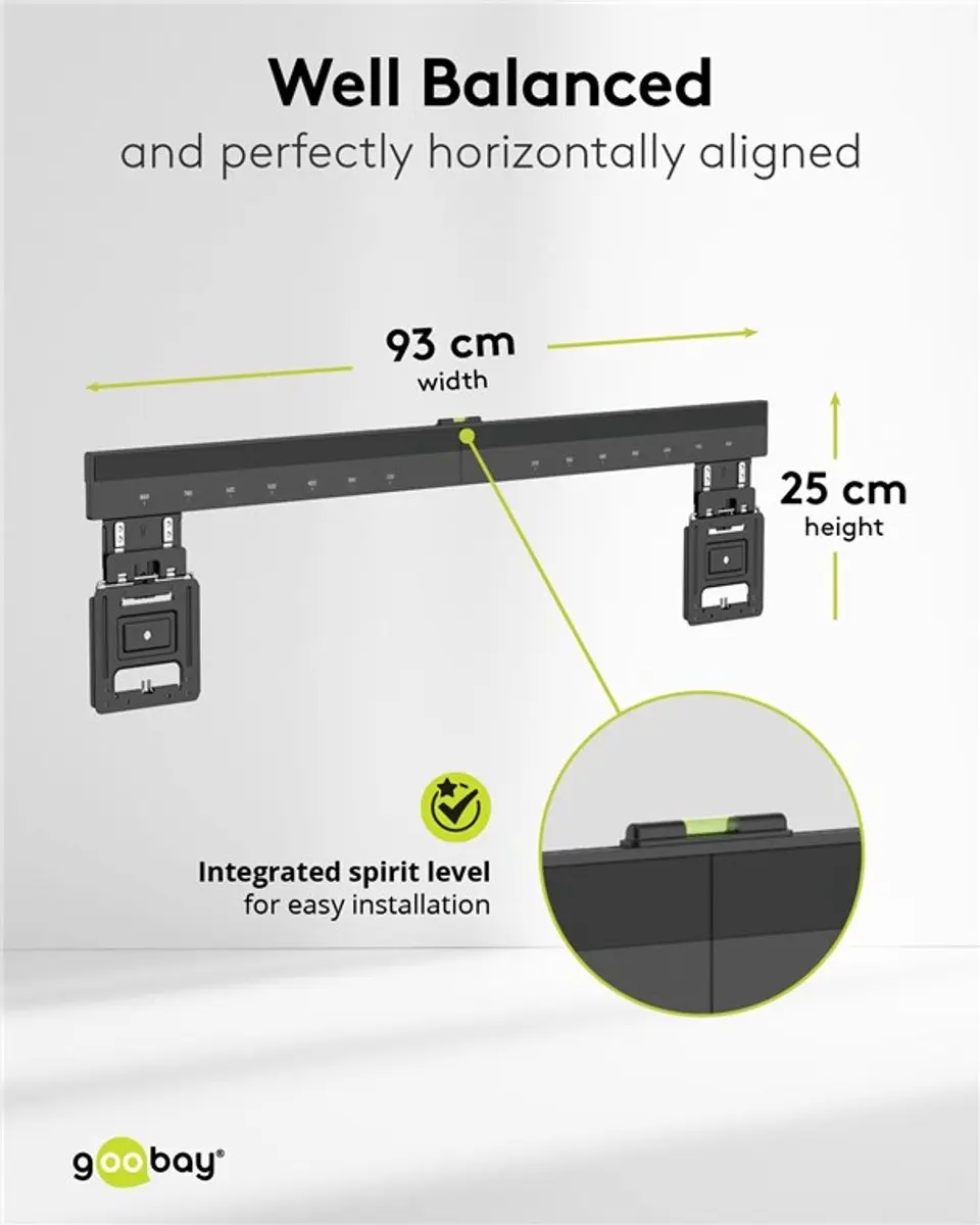 Goobay TV Muurbeugel 70822 - 43-100" - Tot 75kg - Zwart