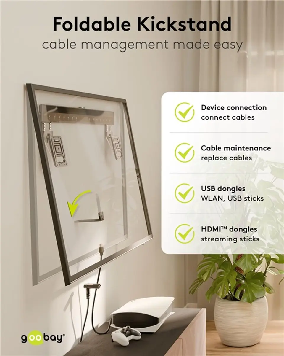 Goobay TV Muurbeugel 70822 - 43-100" - Tot 75kg - Zwart
