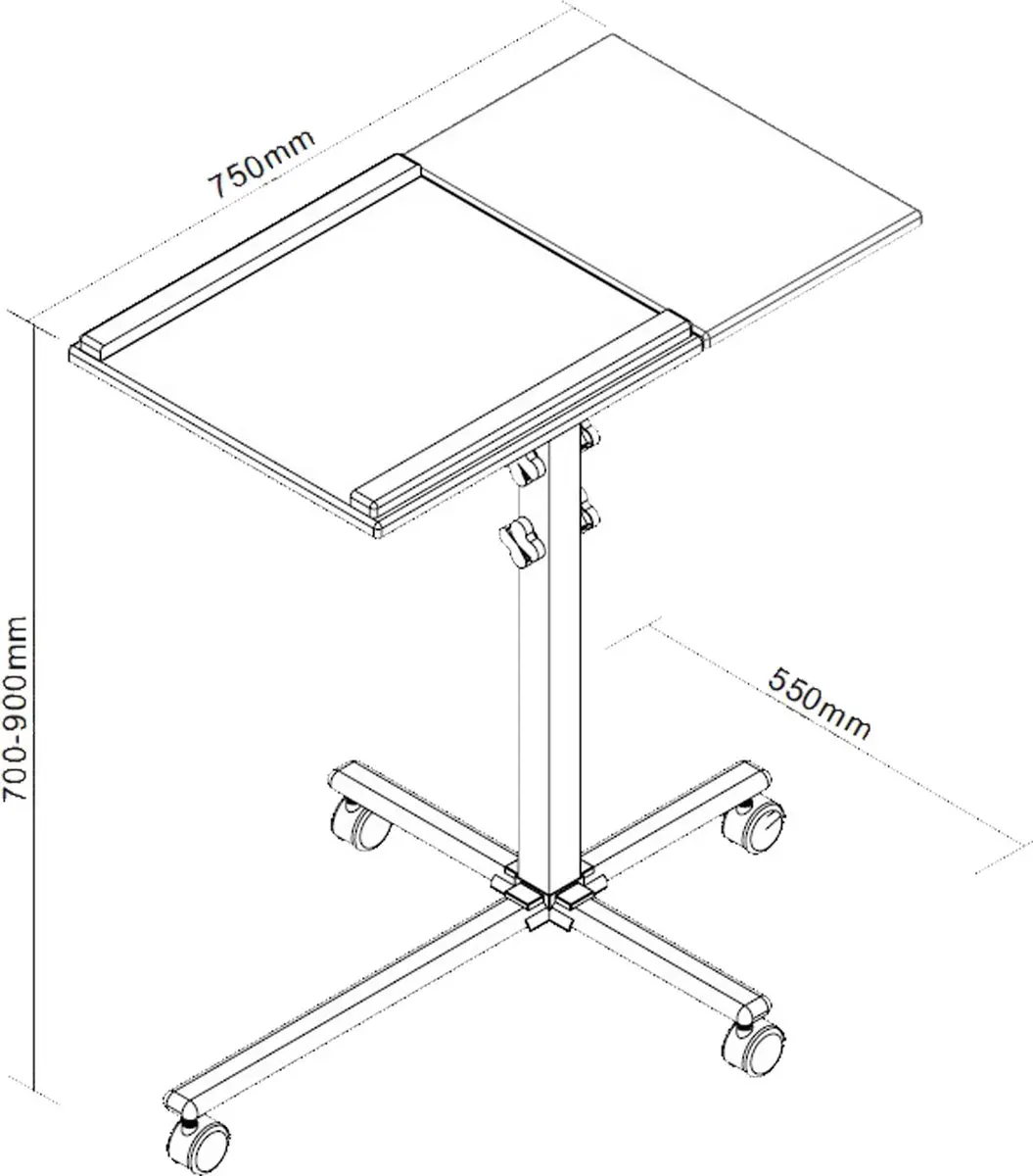 InLine Notebook/Projector Trolley 23167A - Zilver