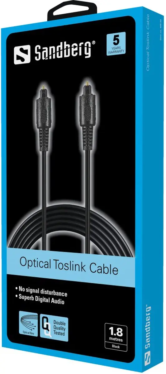 Sandberg 505-40 Toslink Kabel - 1.8m - Zwart