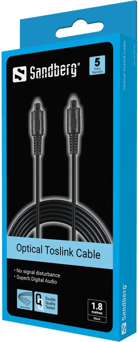 Sandberg 505-40 Toslink Kabel - 1.8m - Zwart