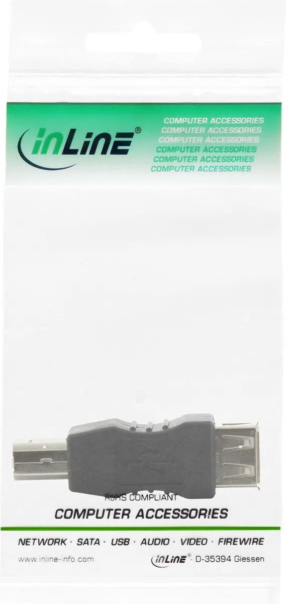InLine 33442 USB 2.0 Kabel Tussenstuk - Beige