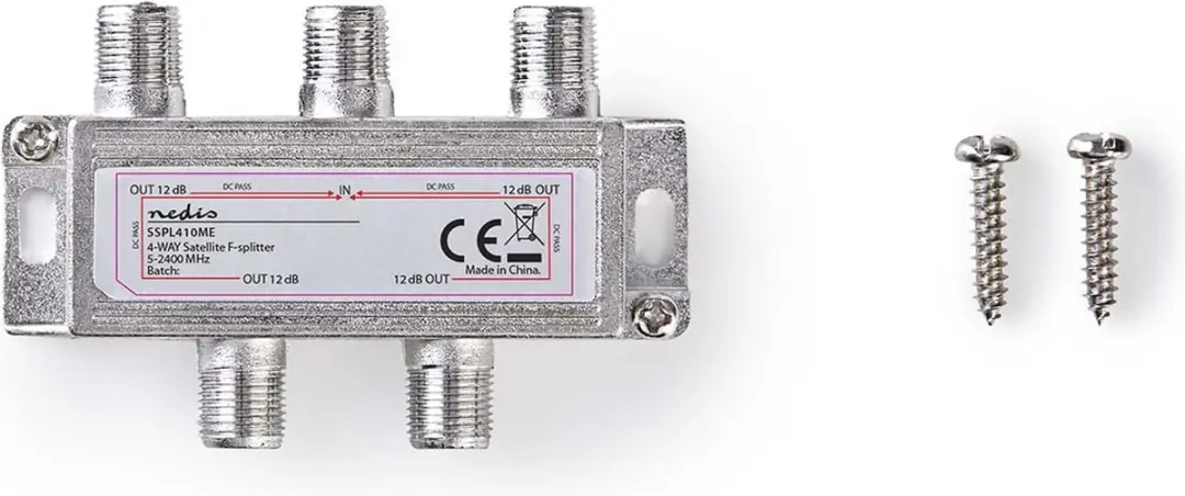 Nedis SSPL410ME Satellietsplitter - 4 Outputs - Zilver