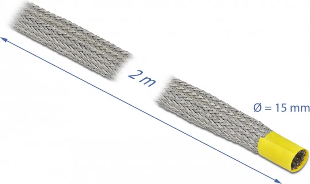Delock EMC Afschermingskous 2m x 15mm - Grijs