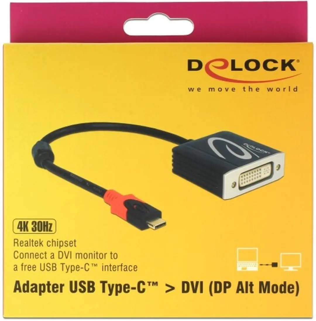 Delock USB-C naar DVI Adapter DP Alt Mode DLCK-62728