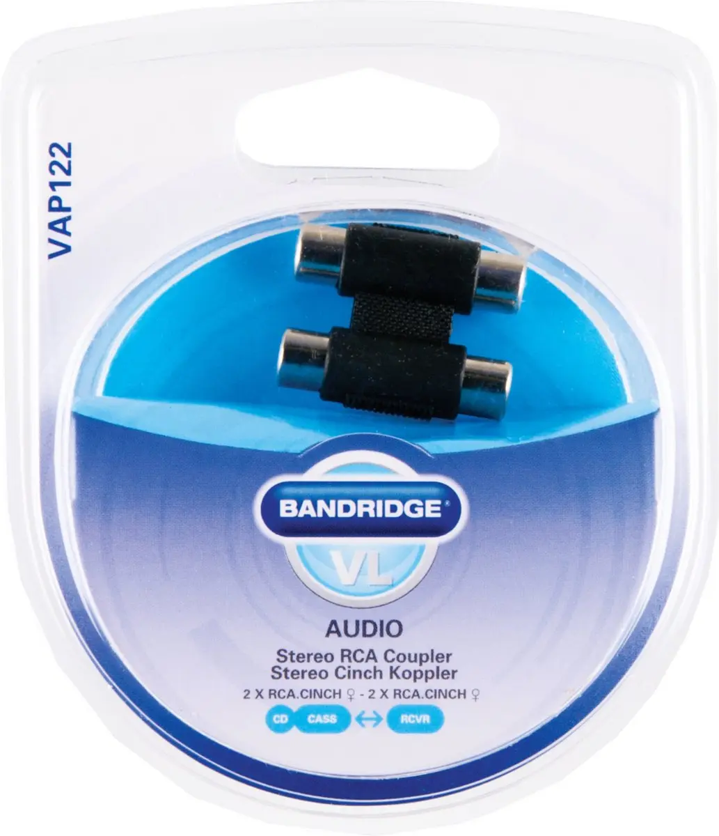 Scanpart Audio Adapter 2x RCA naar 2x RCA - Zwart