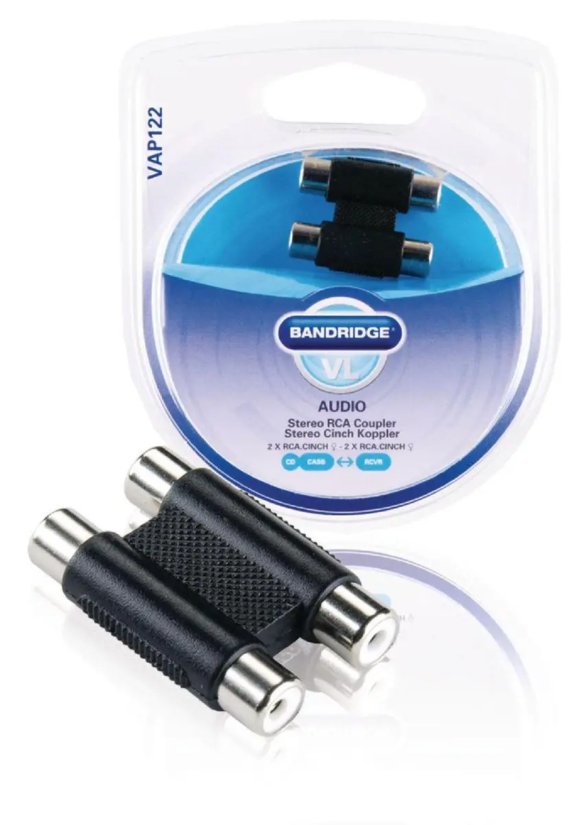 Scanpart Audio Adapter 2x RCA naar 2x RCA - Zwart