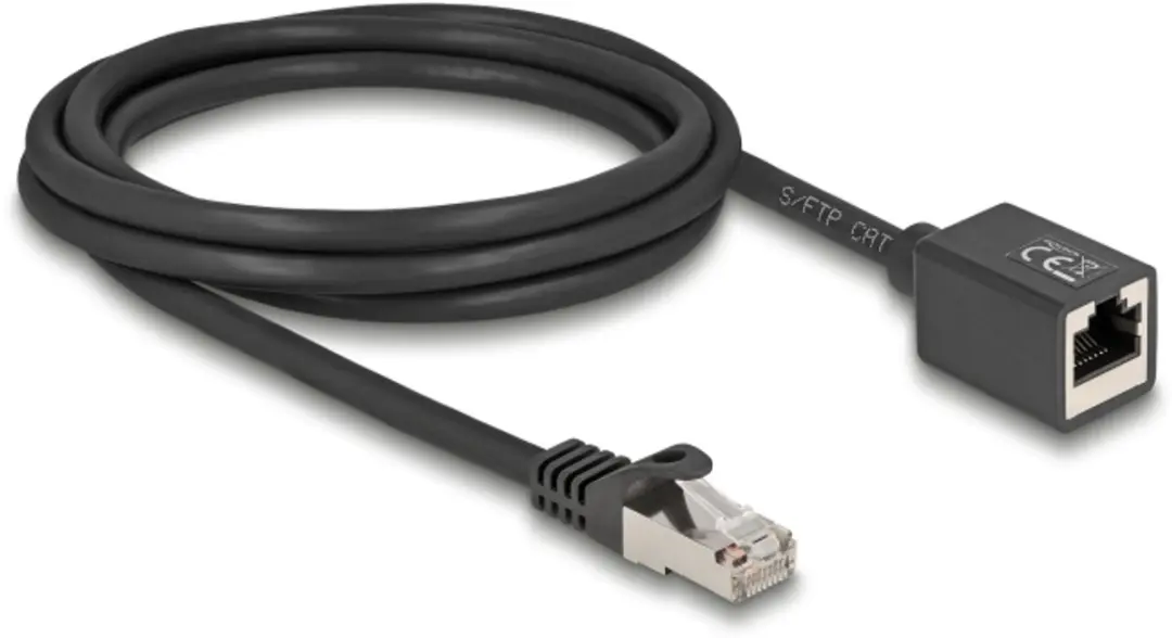 Delock RJ45 Netwerkkabel Cat.6A S/FTP 2m - Zwart