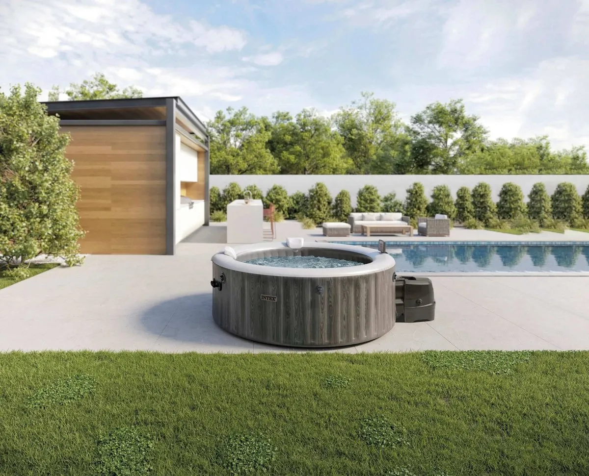 Intex PureSpa Greywood Bubble Deluxe 6 persoons - 120 Jets - 216cm - afbeelding 2 van 6