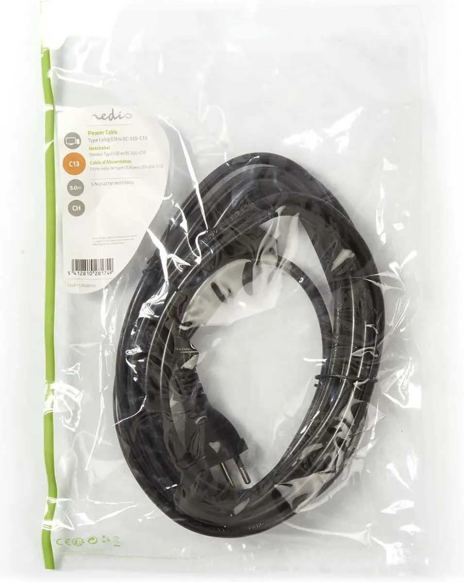 Nedis CEGP11200BK50 Stroomkabel C13 - 5m - Zwart