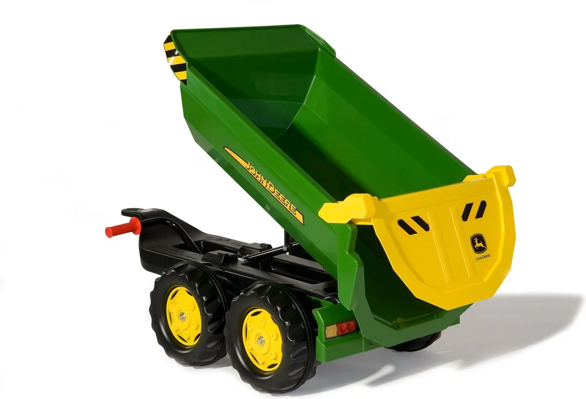 Rolly Toys John Deere Halfpipe Aanhanger - Groen