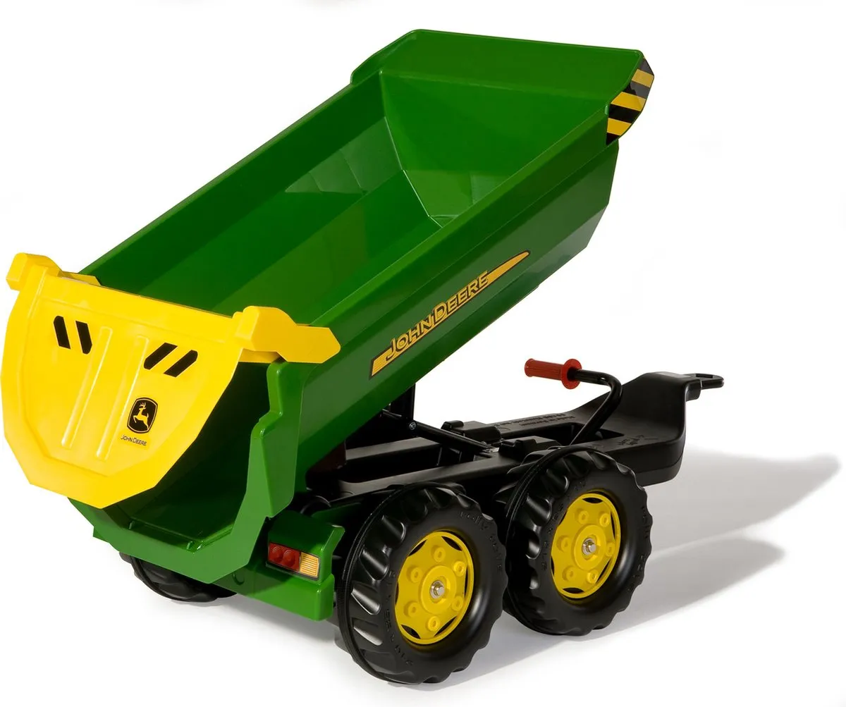Rolly Toys John Deere Halfpipe Aanhanger - Groen