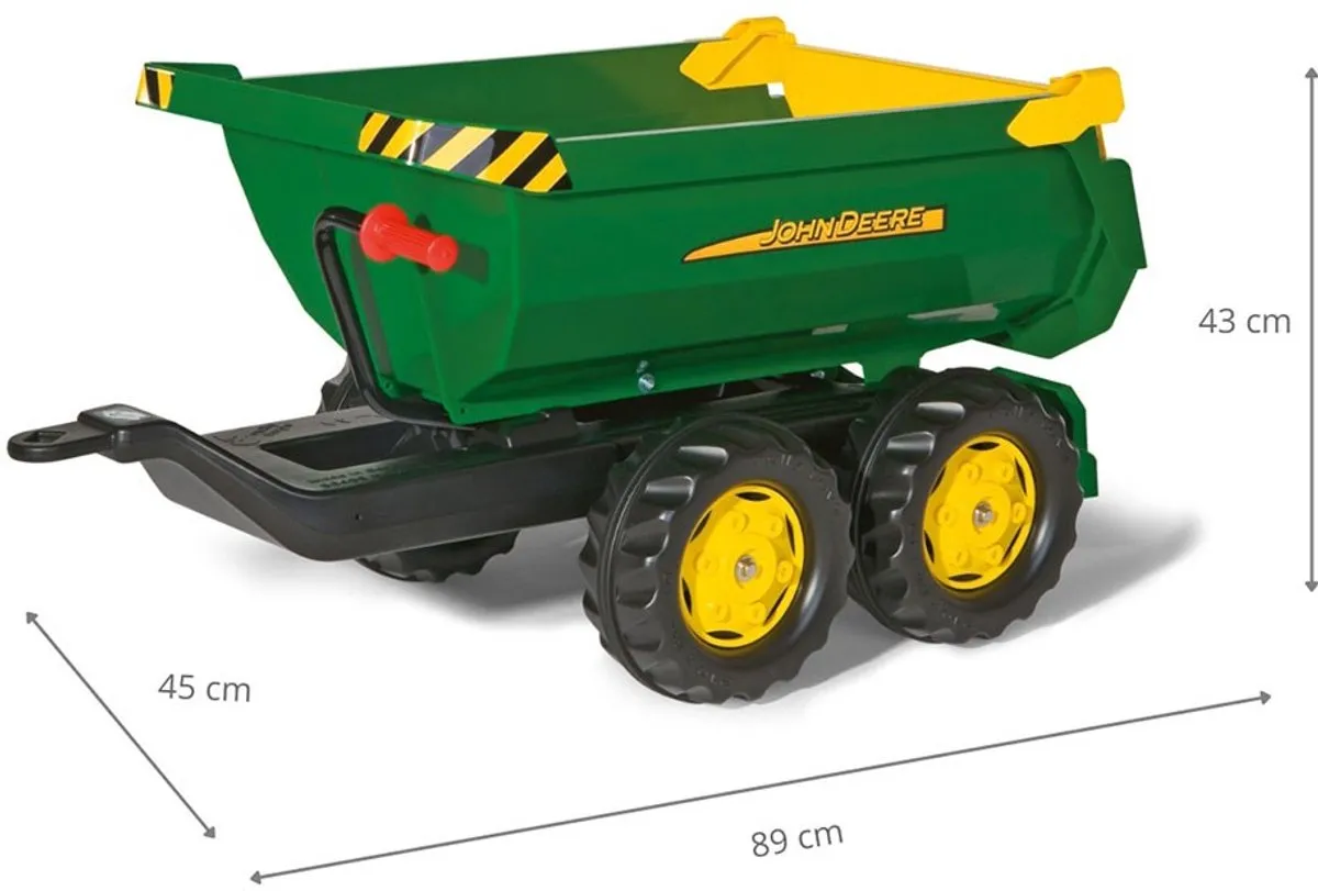 Rolly Toys John Deere Halfpipe Aanhanger - Groen