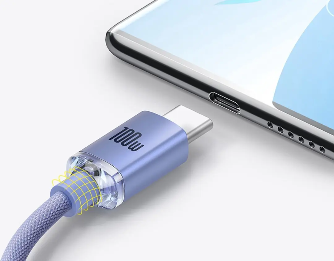 Baseus Crystal Shine Series USB-kabel 100W 2m - Paars