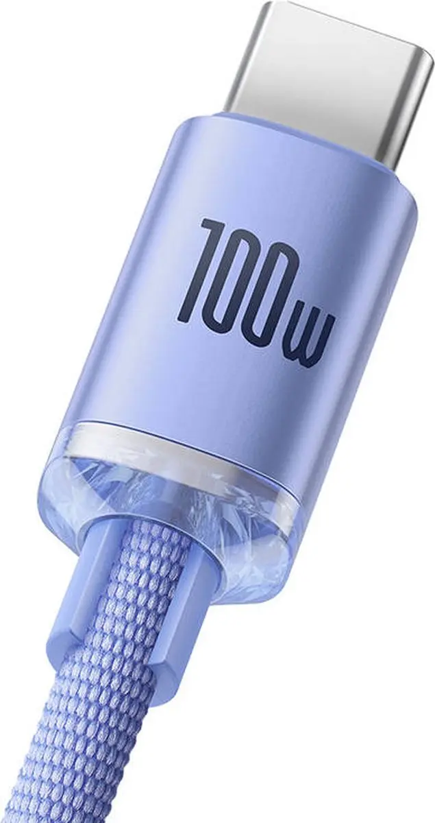 Baseus Crystal Shine Series USB-kabel 100W 2m - Paars