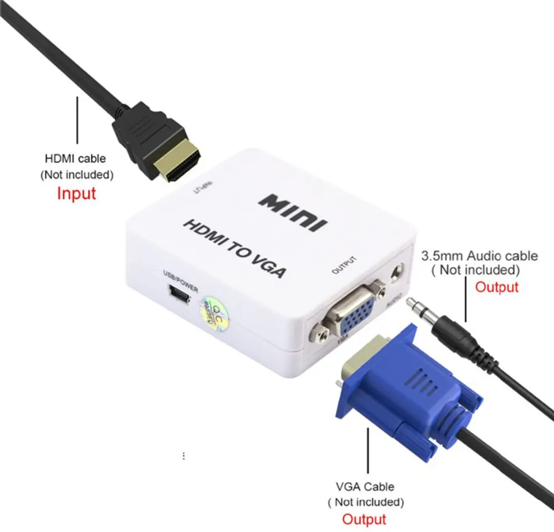 NÖRDIC SGM-105 HDMI naar VGA Audioadapter - Wit