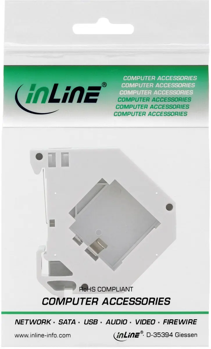 InLine DIN-Rail Houder 76203 - 1 Keystone Module - Grijs