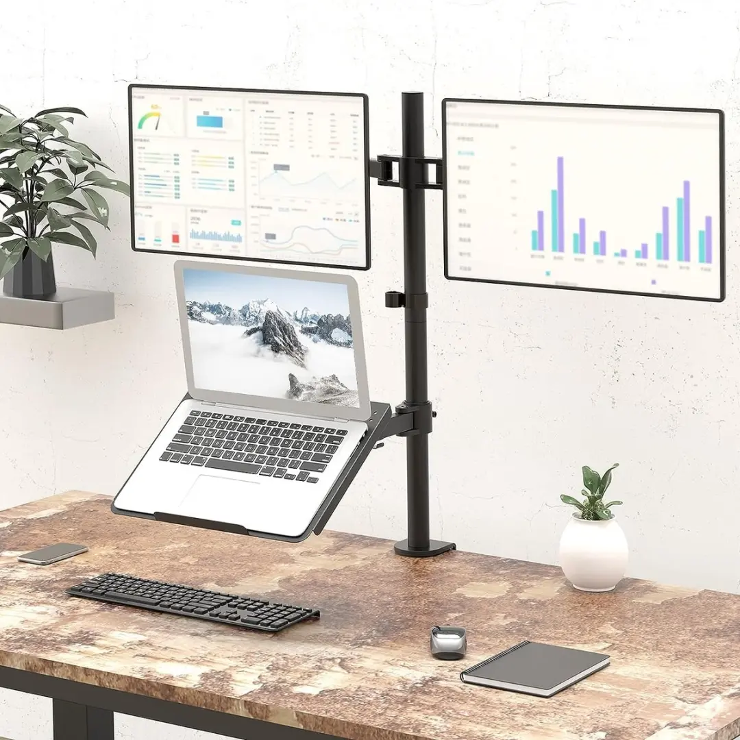 NÖRDIC MS23 Monitor- en Laptopstandaard 27" - Zwart