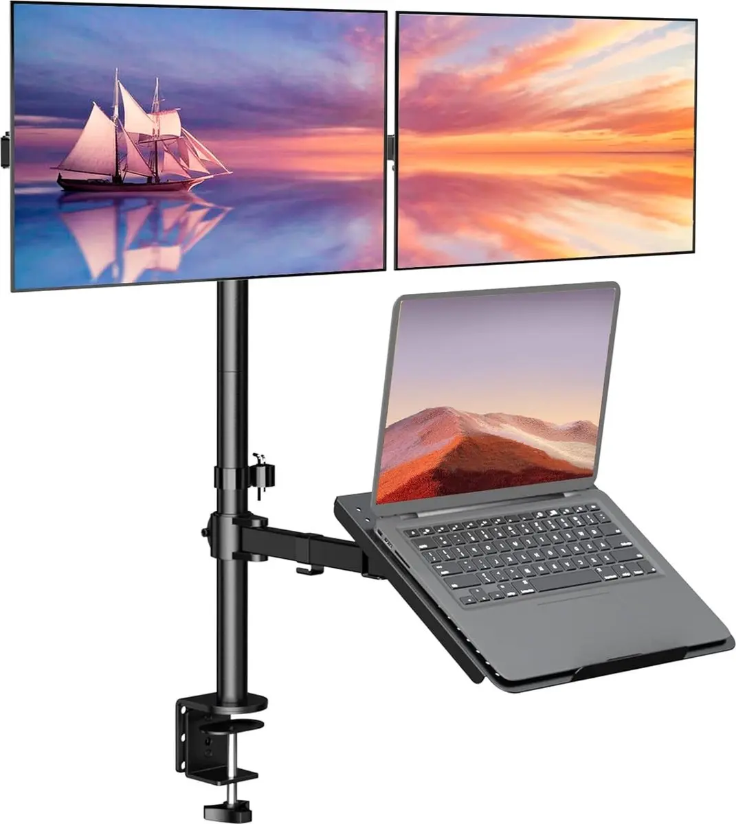 NÖRDIC MS23 Monitor- en Laptopstandaard 27" - Zwart