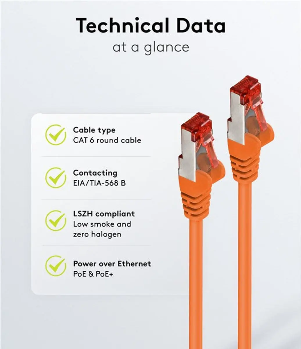 Goobay Wentronic 93340 Cat 6 UTP-kabel 0,25m - Oranje