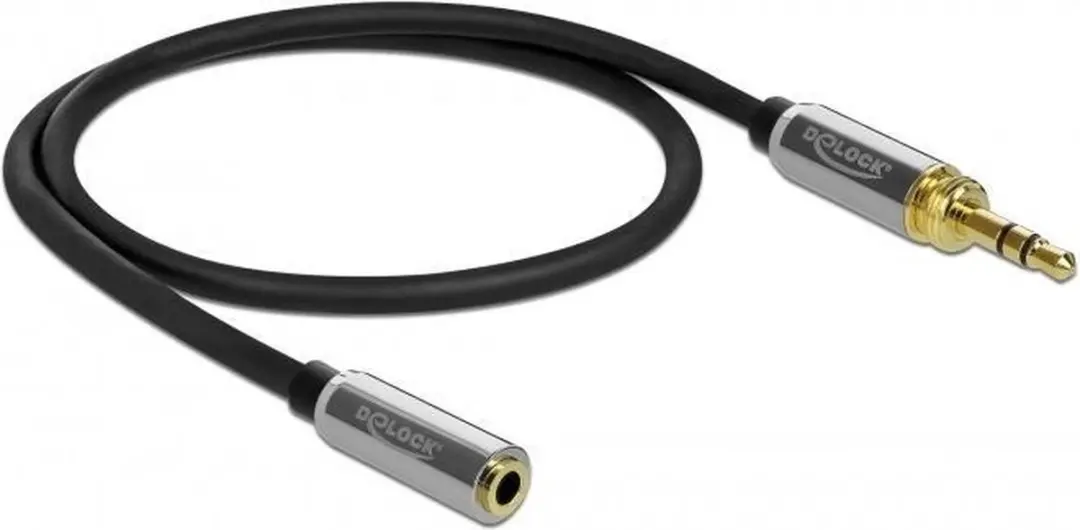 Delock 3,5mm Jack Verlengkabel 3m - 6,35mm Adapter - Zwart