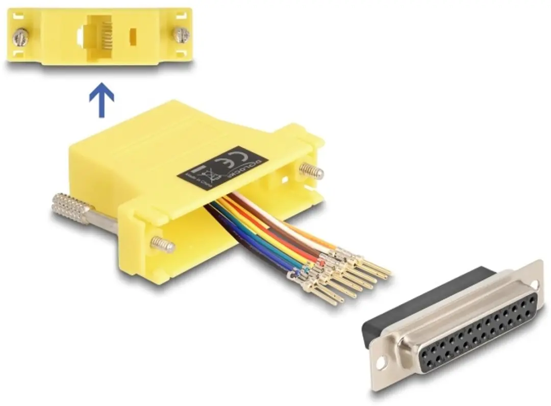 Delock D-Sub 25 naar RJ45 Vrouw Geel